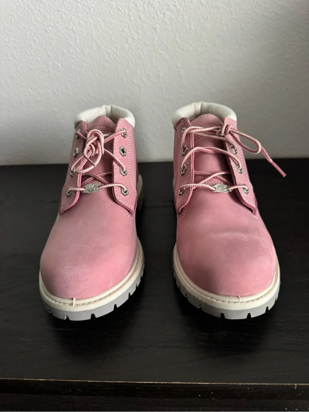 Pink Timberland Woman Lace-Up Boots - Size 9 NEW
